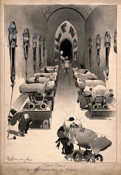Hospital ward for insomniacs (1910),G.E. Studdy