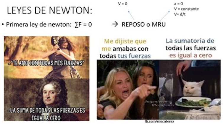Dos memes para explicar la primera ley de Newton
