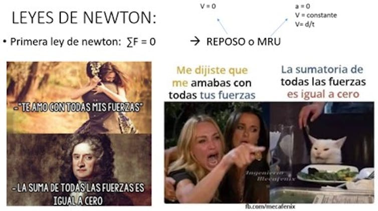 Dos memes para explicar la primera ley de Newton