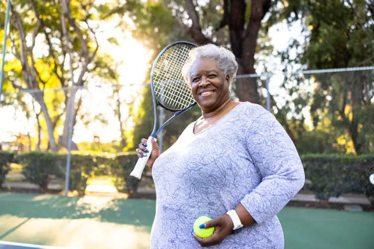 Woman playing tennis