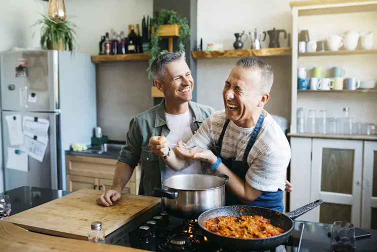 Men cooking in the kitchen