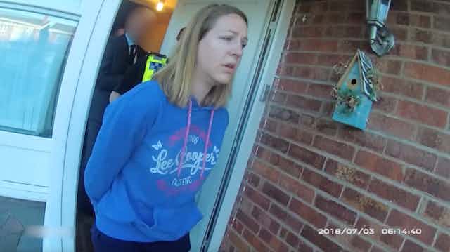 Lucy Letby being arrested in 2018