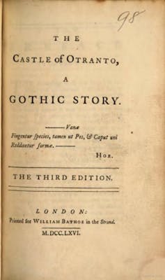 Portada de la tercera edición de _El castillo de Otranto_, de Horace Walpole.