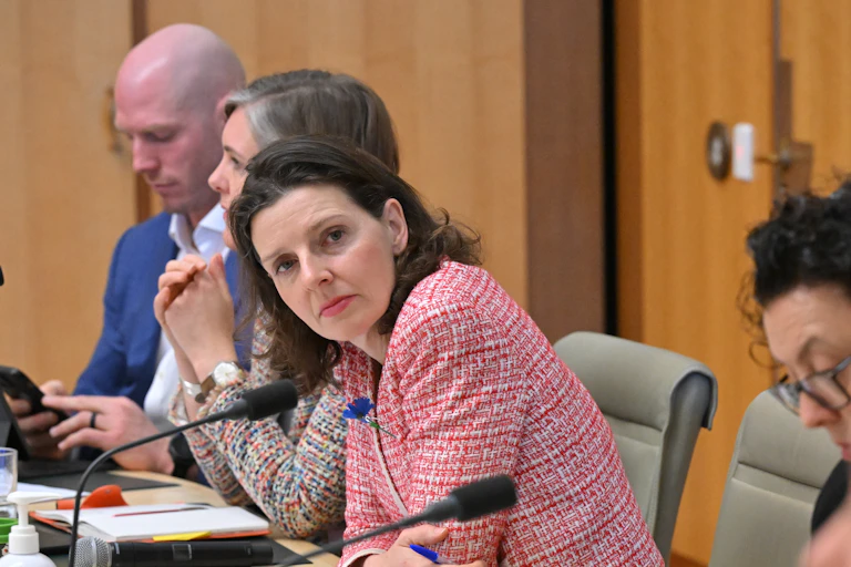 David Pocock and Allegra Spender, among others, at an parliamentary event, Wednesday, June 21, 2023.