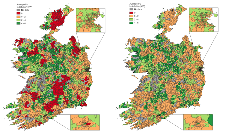 Mapas de Irlanda con marcas.