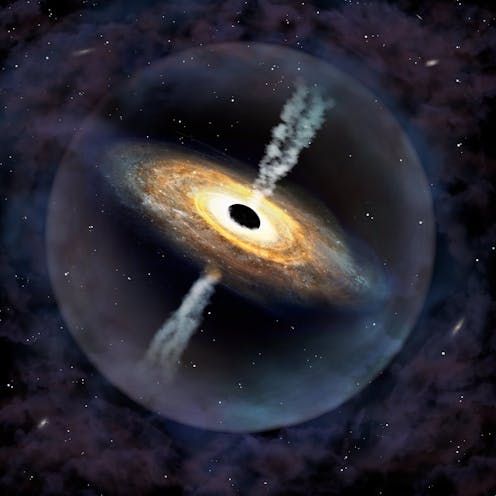 Powerful black holes might grow up in bustling galactic neighborhoods