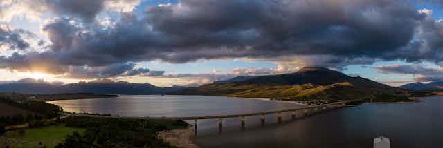 Bridge crossing over the Theewaterskloof dam in the Western Cape, South Africa