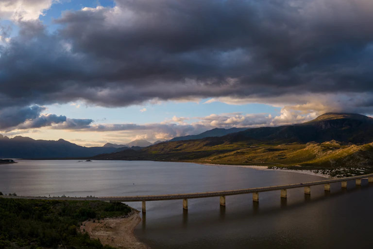 Bridge crossing over the Theewaterskloof dam in the Western Cape, South Africa