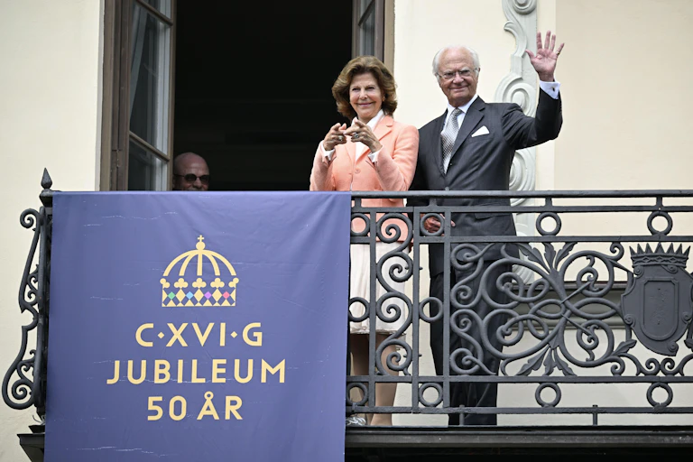 King Carl XVI Gustav and Queen Silvia of Sweden.