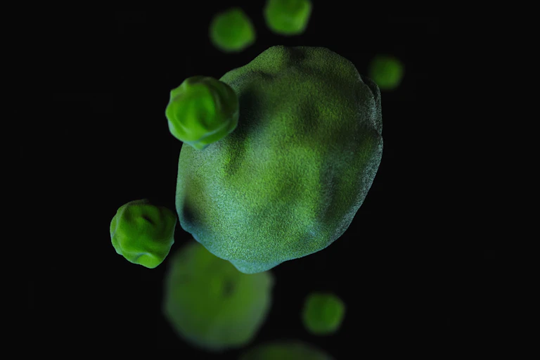 Imagen ampliada de bacterias