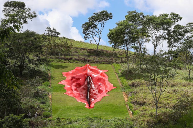 Sculpture of a vulva on a hill in Brazil.