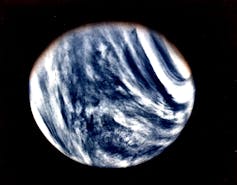 An image of Venus as captured by the Mariner spacecraft during the 1970s