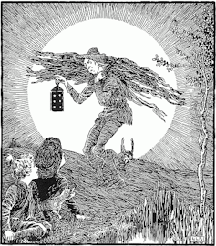 Engraving of the man in the moon