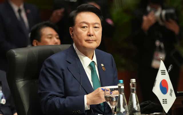South Korea’s president Yoon Suk-yeol  at a meeting of the Asean Indo-Pacific Forum, June 2023