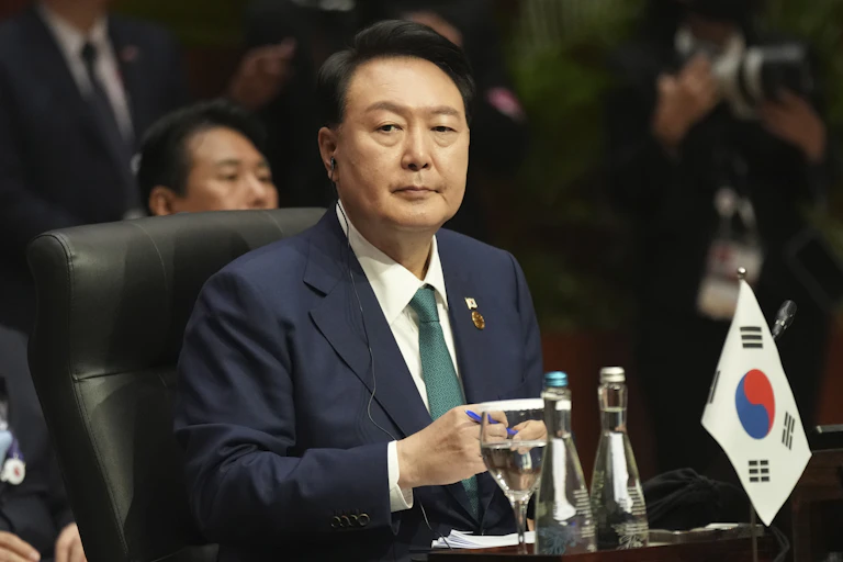 South Korea’s president Yoon Suk-yeol at a meeting of the Asean Indo-Pacific Forum, June 2023