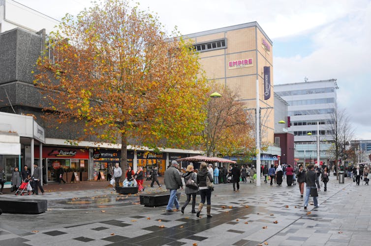 A pedestrian street.