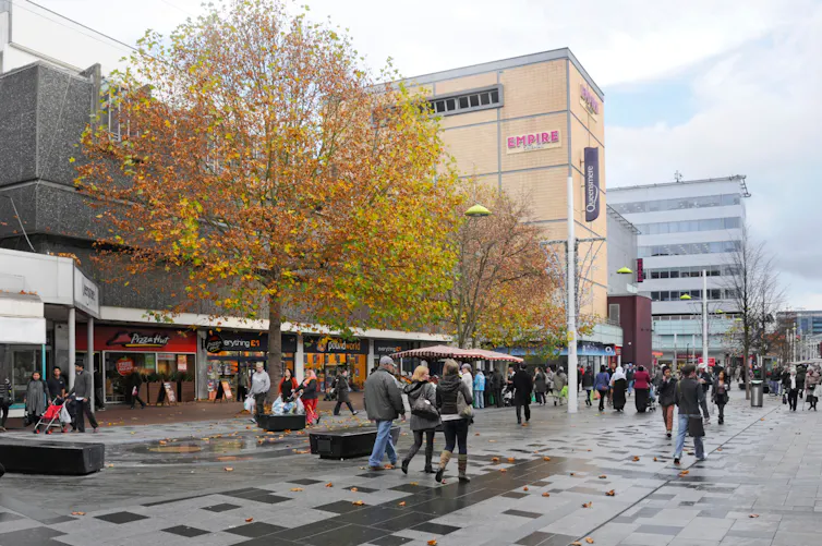 A pedestrian street.