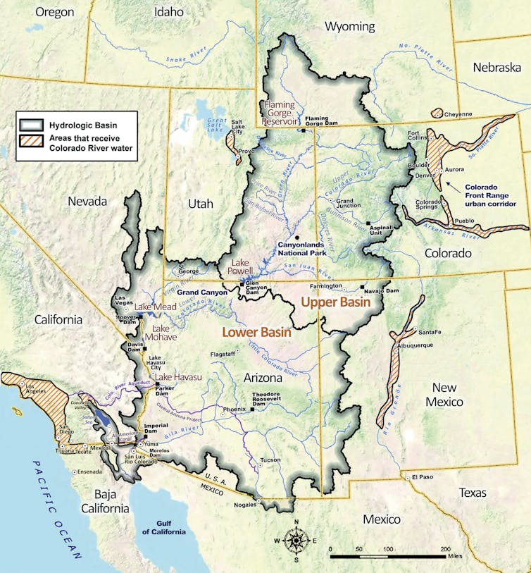 Map of the full Colorado River watershed.