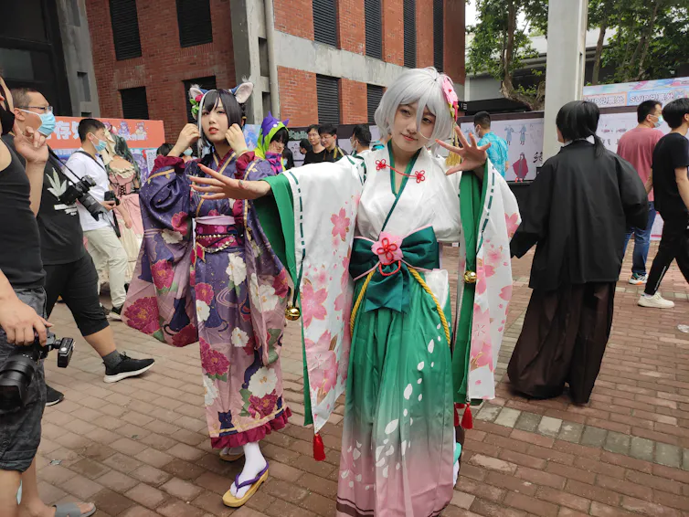 A Chinese woman in a kimono.