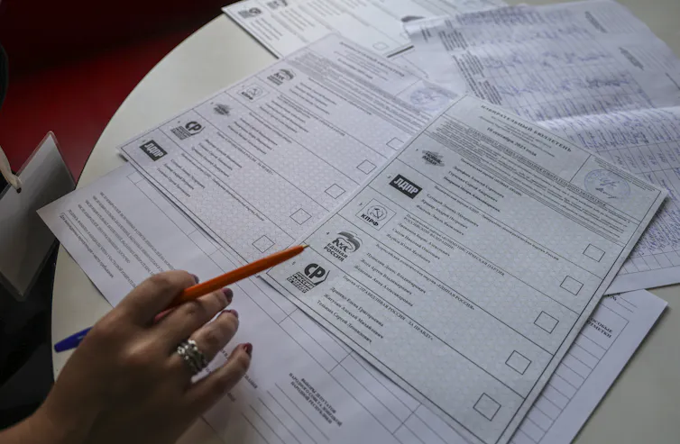 A Ukrainian ballot paper.