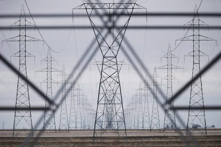Power lines outside Winnipeg, Man.