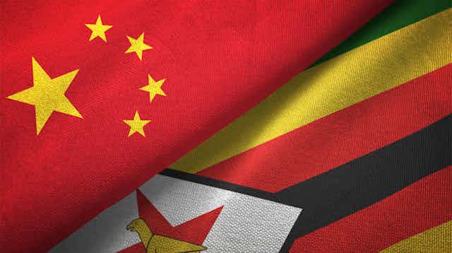 Flags of China and Zimbabwe