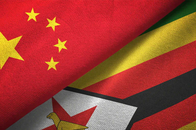 Flags of China and Zimbabwe