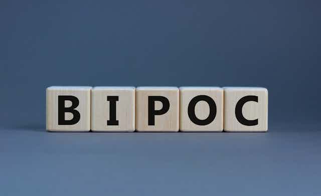 Scrabble letters arranged to spell BIPOC