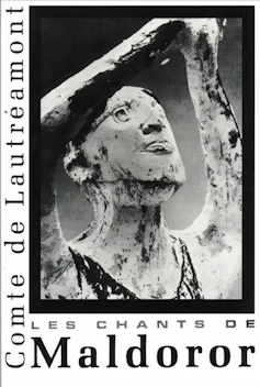 Black and white book jacket depicting a statue of a man's face.