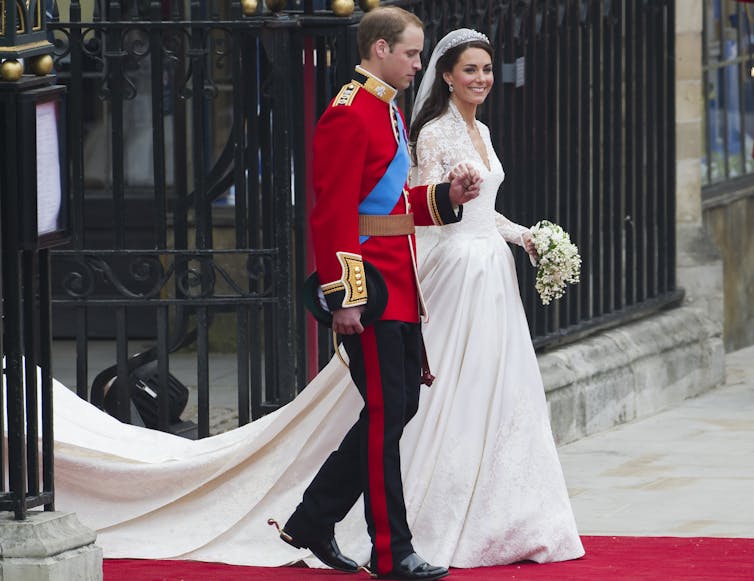 Kate Middleton and Prince William after their wedding.