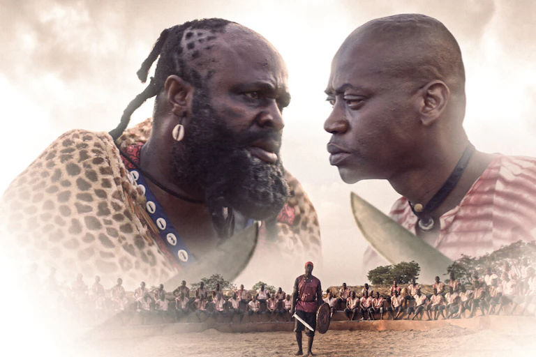 Two men acting in a movie