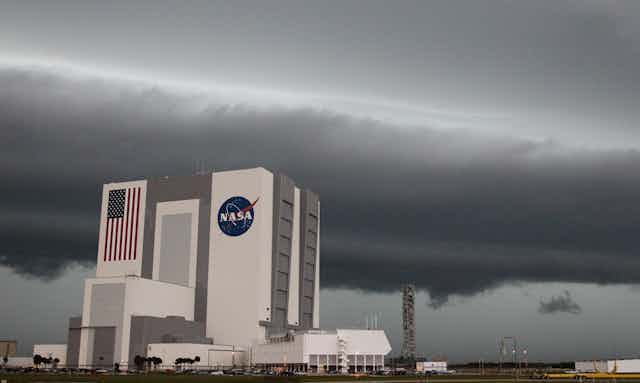 Dark clouds over the Kennedy Space Center