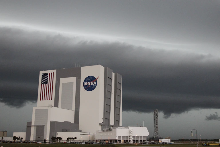 Dark clouds over the Kennedy Space Center