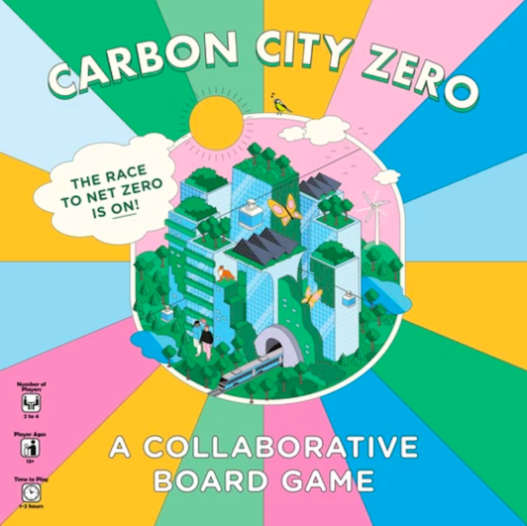 The cover of the Carbon City Zero board game.