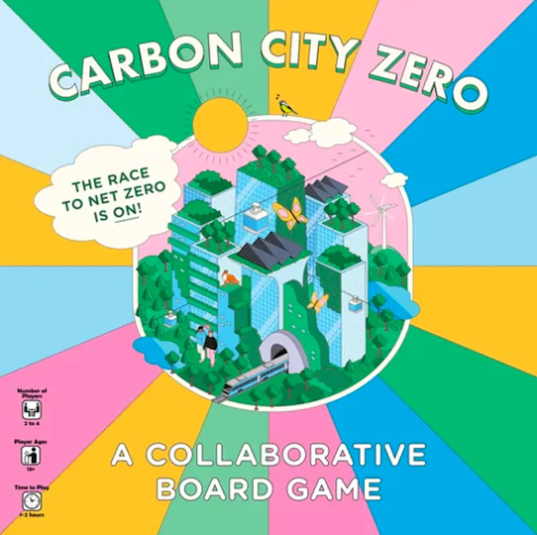 The cover of the Carbon City Zero board game.