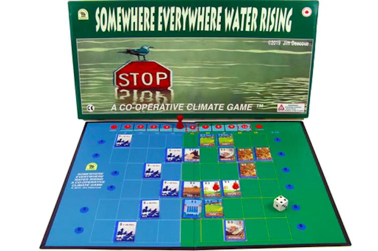 The board game Somewhere Everywhere Water Rising.