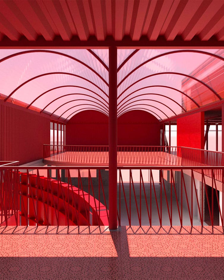 A graphic illustration of an interior.