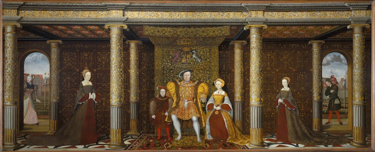 Portrait of Henry VIII and his family.