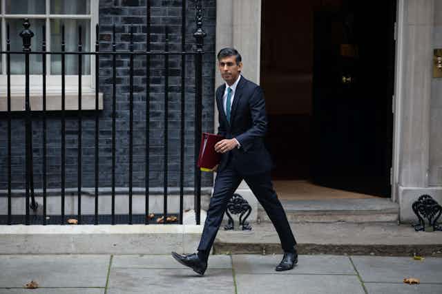 Rishi Sunak departs 10 Downing Street.