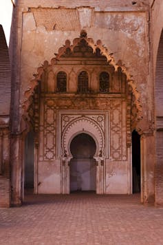 Stucco archway with geometric designs