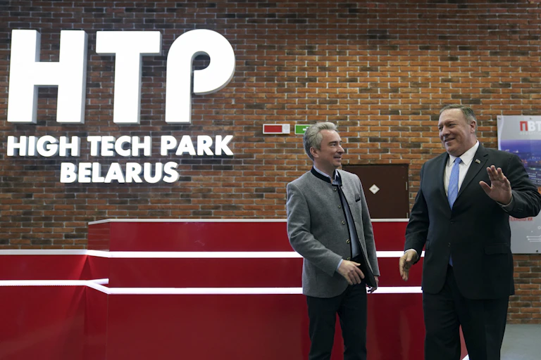 Mike Pompeo au High Tech Park Belarus