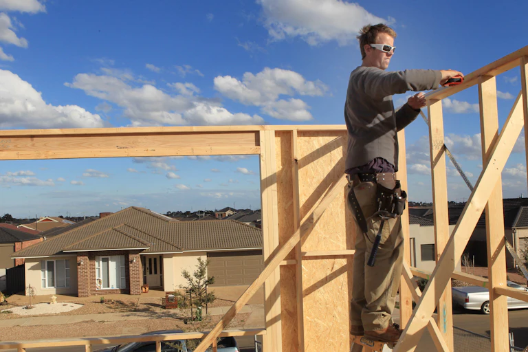 Man on building site