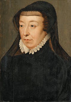 A woman wearing mourning clothes.