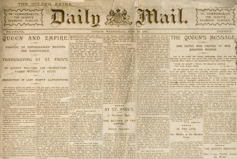 An old newspaper front page from 1897.