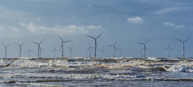 Offshore wind farm off the UK coast.
