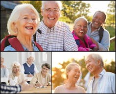 Collage of three photo of healthy, smiling older adults.