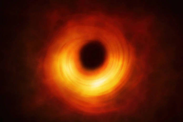 Image de synthèse d'un trou noir réalisée sur la base des premières observations du « Event Horizon Telescope »