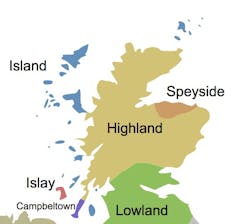 Carte des appellations écossaises