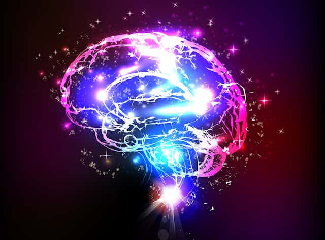 Colourful artistic concept of a brain