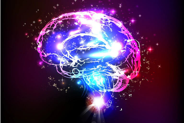 Colourful artistic concept of a brain
